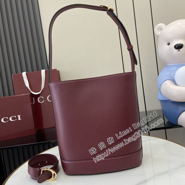 Gucci專櫃古馳2025春夏系列最新款水桶包手提單肩斜挎女包 jh2616型號：833660